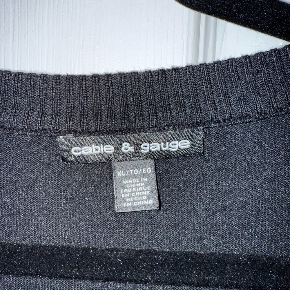Cable & Gauge Women's Black Tunic Boat Neck Sweater. XL. - Picture 3 of 4